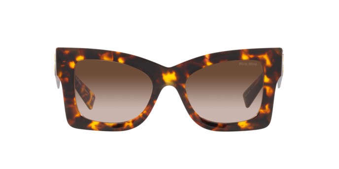 Sonnenbrillen Miu Miu MU 08WS (VAU6S1) farbe honey havana form schmetterling gläser brown gradient