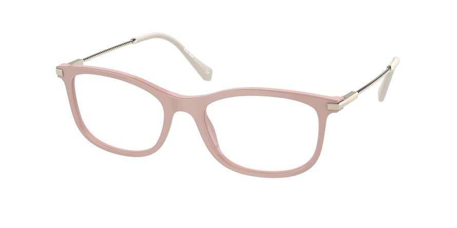 Brillen Miu Miu MU 09TV (03T1O1) farbe top transparent pink on pink form rechteckig gläser demo lens