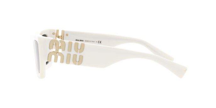 Occhiali da sole Miu Miu MU 09WS (1425S0) colore white forma rettangolare lenti dark grey