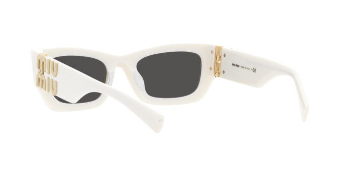 Occhiali da sole Miu Miu MU 09WS (1425S0) colore white forma rettangolare lenti dark grey