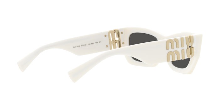 Occhiali da sole Miu Miu MU 09WS (1425S0) colore white forma rettangolare lenti dark grey