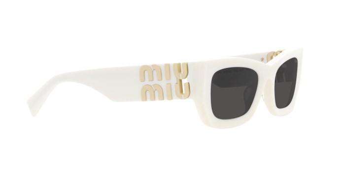 Occhiali da sole Miu Miu MU 09WS (1425S0) colore white forma rettangolare lenti dark grey