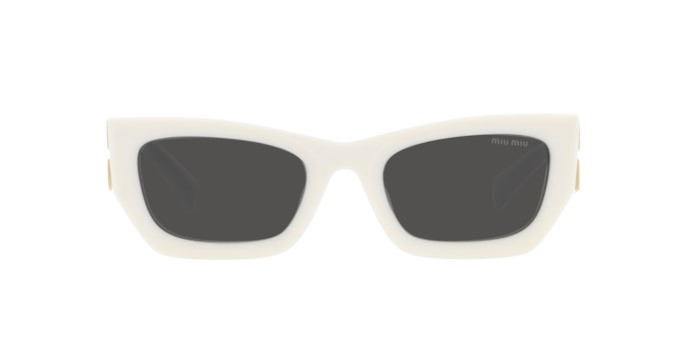 Occhiali da sole Miu Miu MU 09WS (1425S0) colore white forma rettangolare lenti dark grey