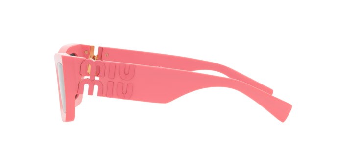 Sunglasses Miu Miu MU 09WS (18C5S0) color dark pink shape rectangle lenses dark grey