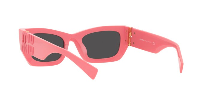 Sunglasses Miu Miu MU 09WS (18C5S0) color dark pink shape rectangle lenses dark grey