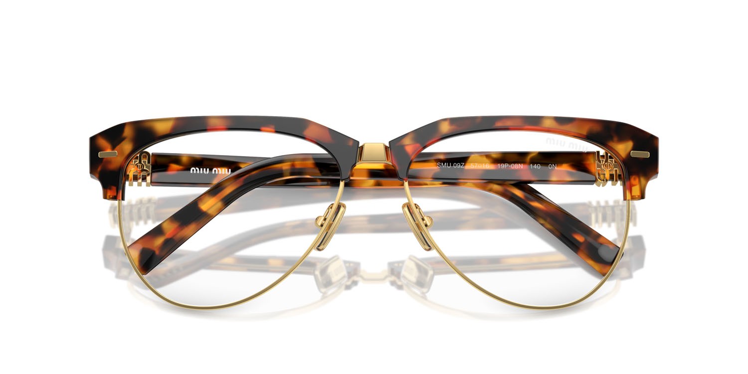 Sunglasses Miu Miu MU 09ZS (19P08N) color cork trotoise shape aviator lenses trasparente con filtro anti luce blu