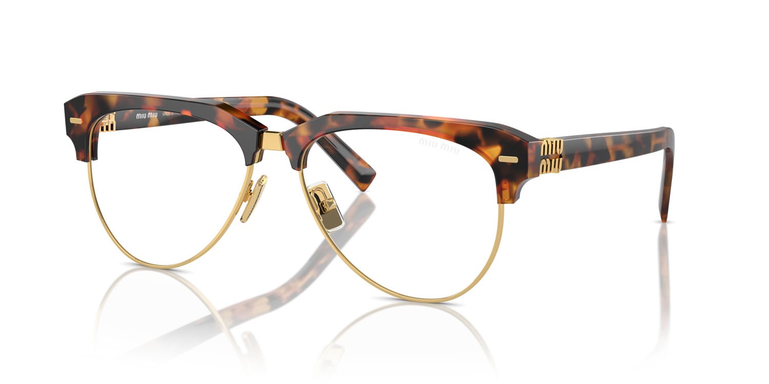 Sunglasses Miu Miu MU 09ZS (19P08N) color cork trotoise shape aviator lenses trasparente con filtro anti luce blu