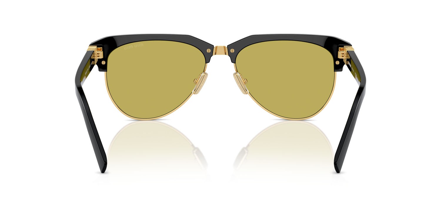 Occhiali da sole Miu Miu MU 09ZS (1AB07O) colore nero forma aviator lenti verde oliva