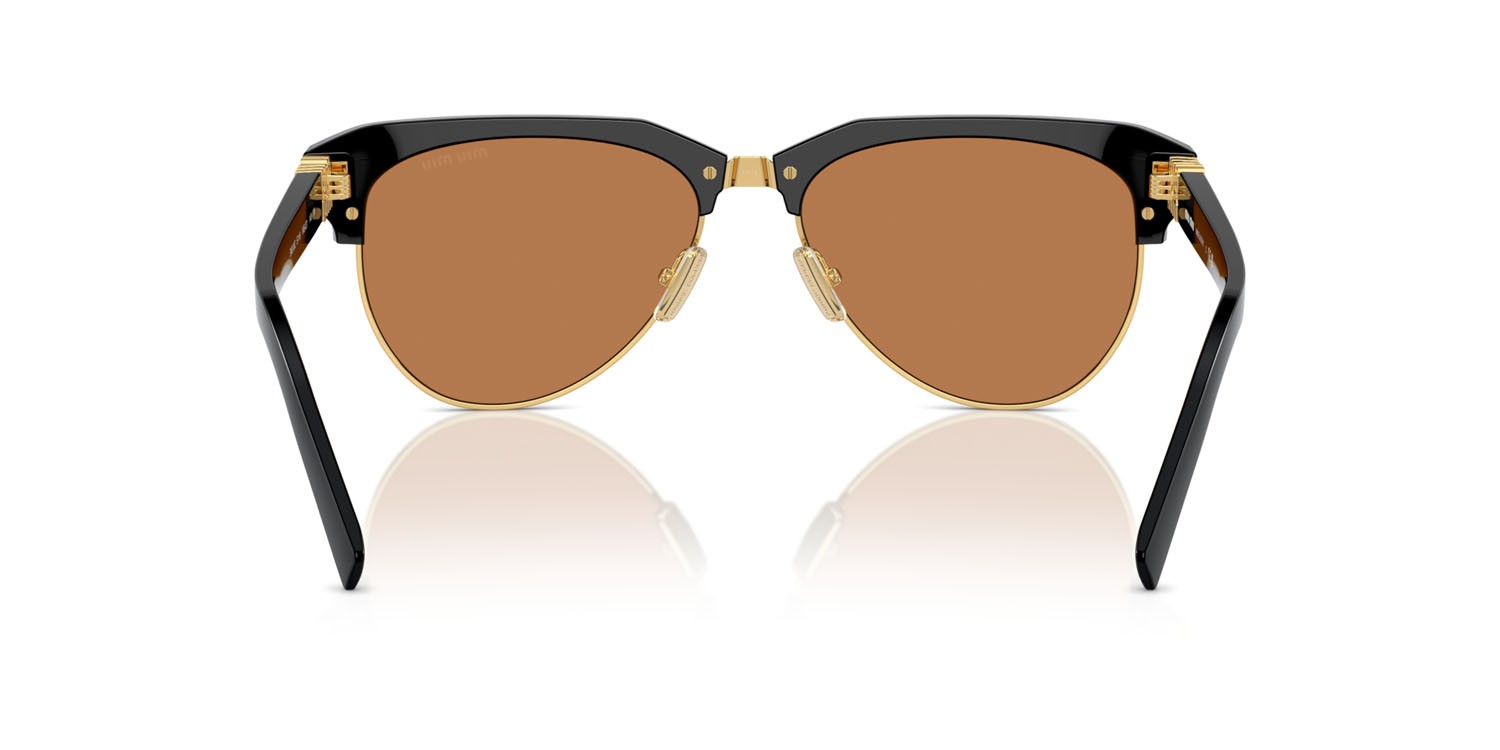 Occhiali da sole Miu Miu MU 09ZS (1AB2Z1) colore nero forma aviator lenti marrone