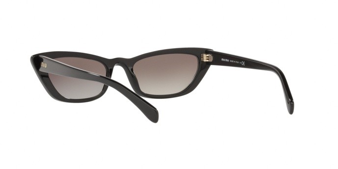 Sonnenbrillen Miu Miu Core collection MU 10US (1415O0) farbe black form cat-eye gläser grey gradient flash