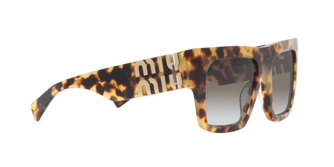 Sonnenbrillen Miu Miu MU 10WS (7S00A7) farbe light havana form quadratisch gläser grey gradient