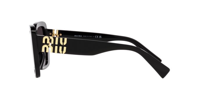 Occhiali da sole Miu Miu MU 10YS (1AB5D1) colore nero forma irregolare lenti sfumato grigio