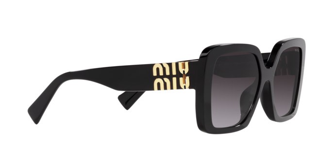 Occhiali da sole Miu Miu MU 10YS (1AB5D1) colore nero forma irregolare lenti sfumato grigio