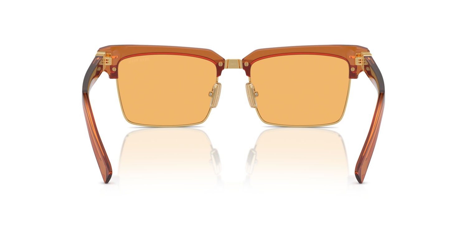 Occhiali da sole Miu Miu MU 10ZS (15T0B7) colore caramel trasparent forma quadrato lenti giallo