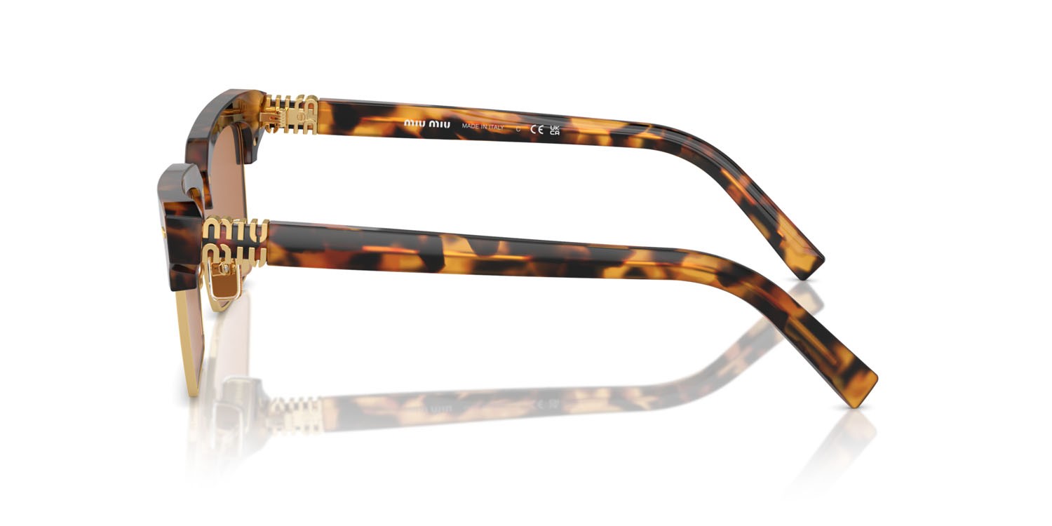 Sunglasses Miu Miu MU 10ZS (19P2Z1) color havana chiaro shape square lenses marrone