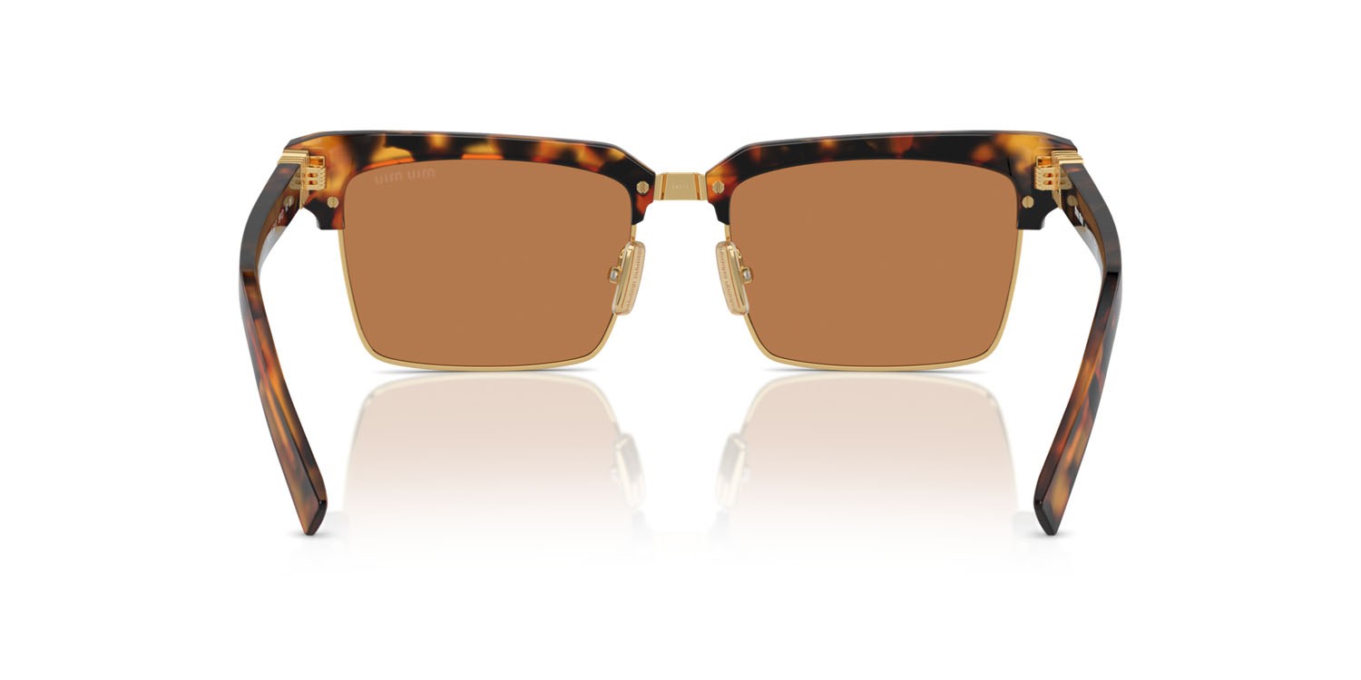 Sunglasses Miu Miu MU 10ZS (19P2Z1) color havana chiaro shape square lenses marrone