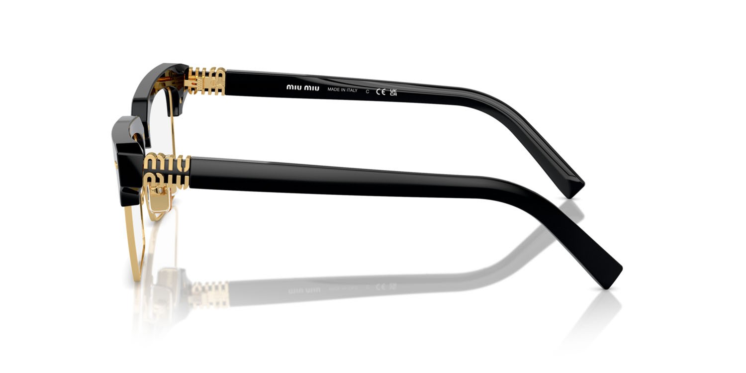 Occhiali da sole Miu Miu MU 10ZS (1AB08N) colore nero forma quadrato lenti trasparente con filtro anti luce blu