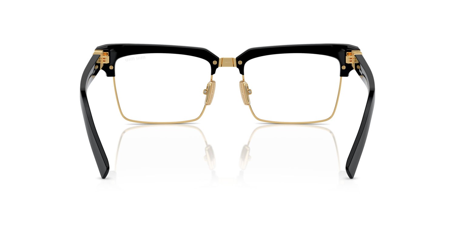 Occhiali da sole Miu Miu MU 10ZS (1AB08N) colore nero forma quadrato lenti trasparente con filtro anti luce blu