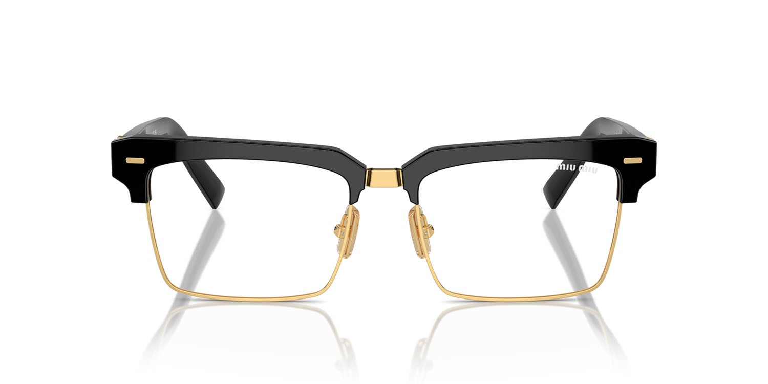 Occhiali da sole Miu Miu MU 10ZS (1AB08N) colore nero forma quadrato lenti trasparente con filtro anti luce blu