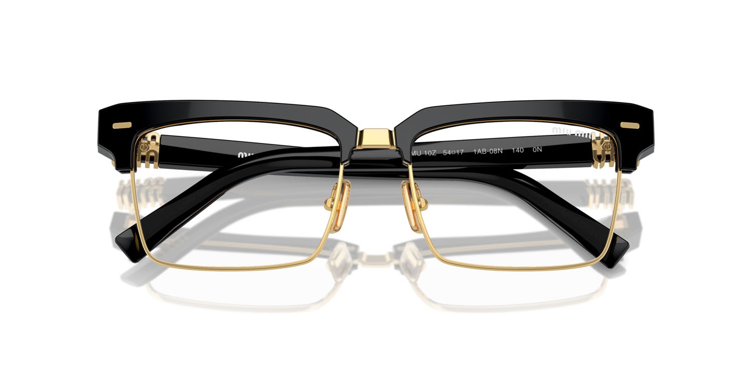 Occhiali da sole Miu Miu MU 10ZS (1AB08N) colore nero forma quadrato lenti trasparente con filtro anti luce blu