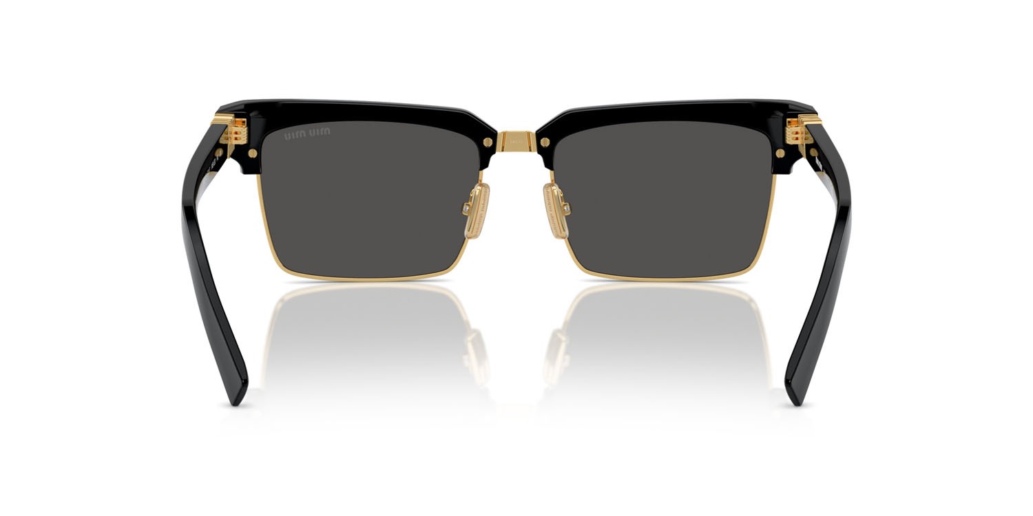 Occhiali da sole Miu Miu MU 10ZS (1AB5S0) colore nero forma quadrato lenti grigio scuro