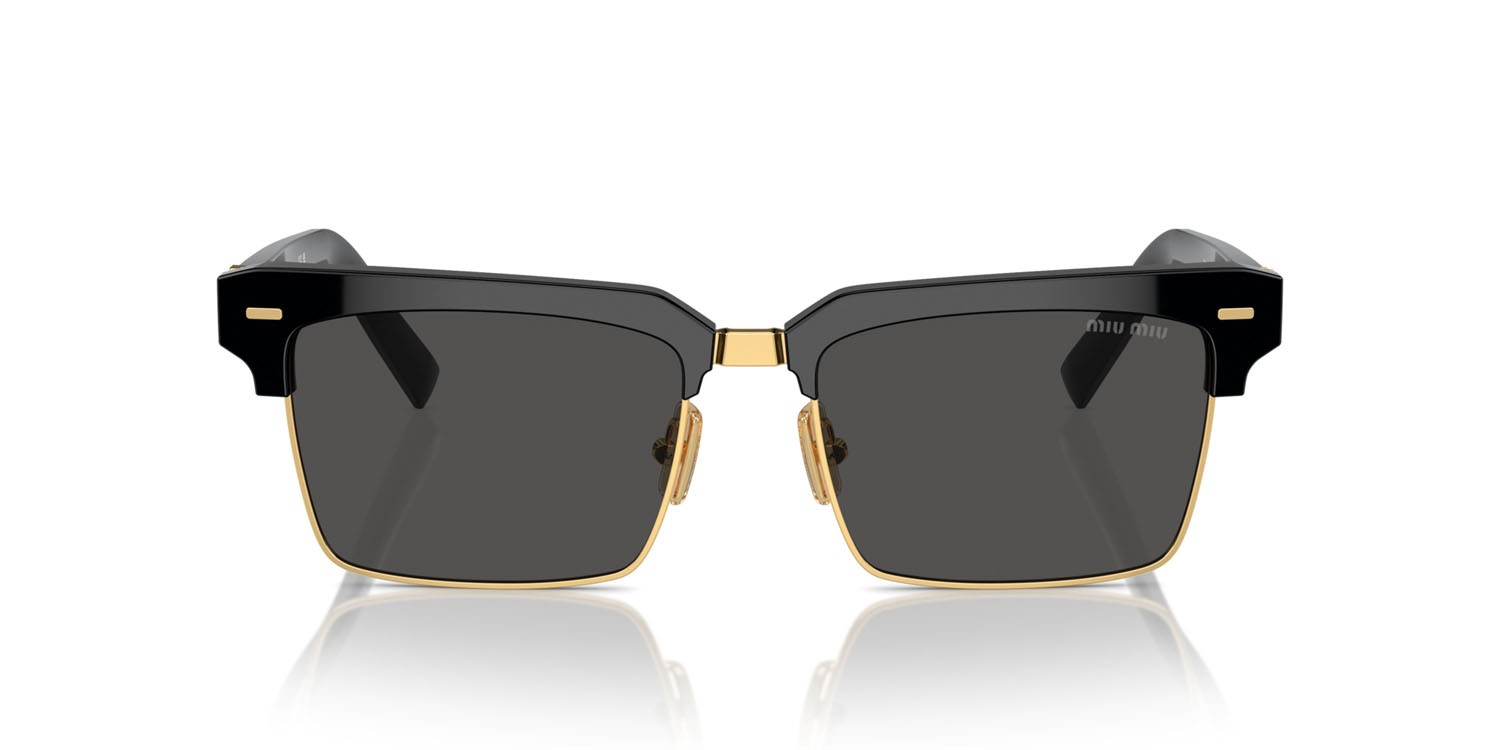 Occhiali da sole Miu Miu MU 10ZS (1AB5S0) colore nero forma quadrato lenti grigio scuro