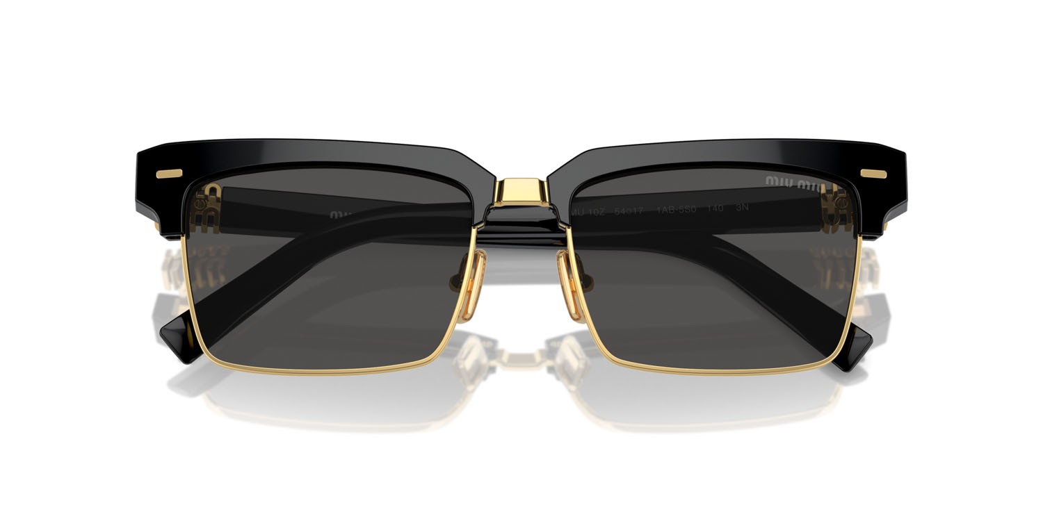 Occhiali da sole Miu Miu MU 10ZS (1AB5S0) colore nero forma quadrato lenti grigio scuro