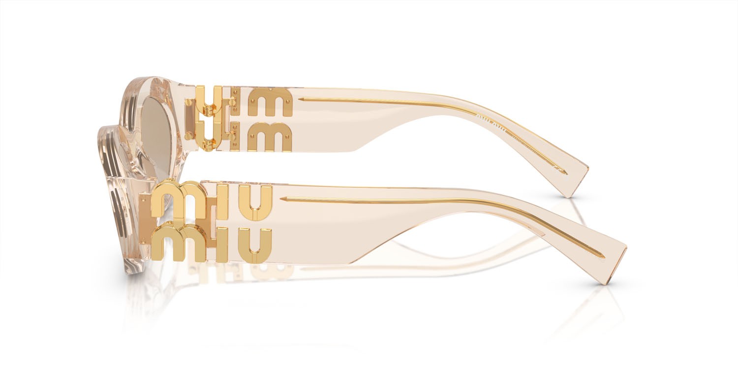 Sonnenbrillen Miu  MU 11WS (11T40F) farbe sabbia trasparente form oval gläser marrone scuro