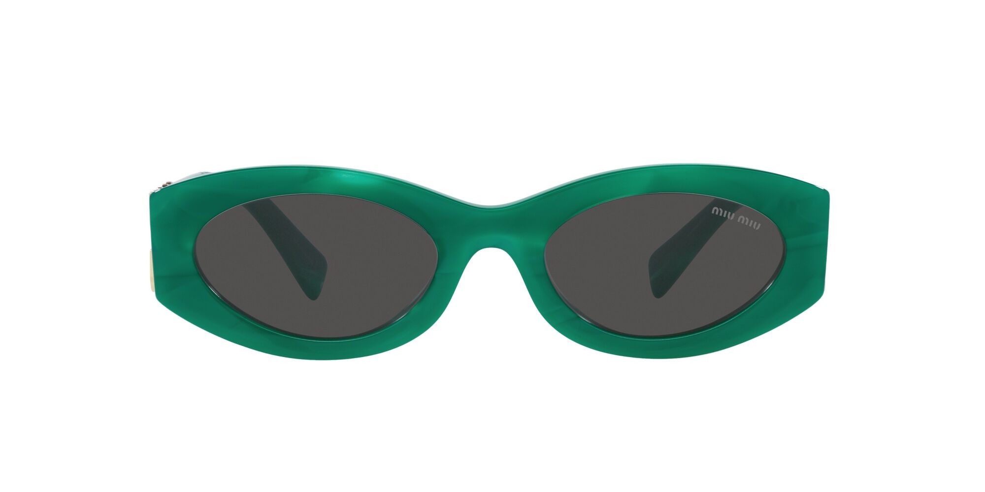 Occhiali da sole Miu  MU 11WS (15H5S0) colore verde forma ovale lenti grigio scuro