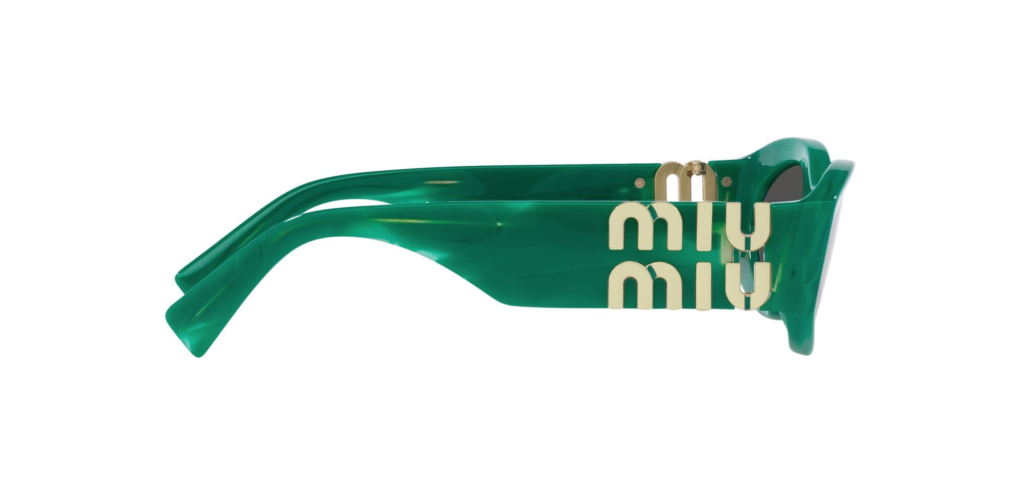 Occhiali da sole Miu  MU 11WS (15H5S0) colore verde forma ovale lenti grigio scuro