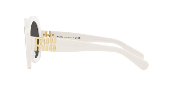 Occhiali da sole Miu Miu MU 11YS (1425S0) colore bianco forma rotondo lenti grigio scuro