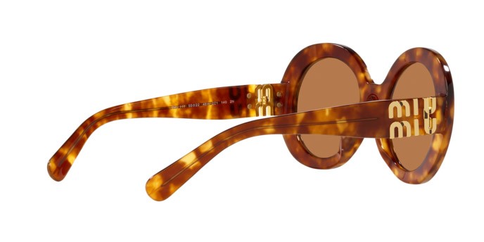 Sonnenbrillen Miu Miu MU 11YS (4BW2Z1) farbe havana chiaro form rund gläser marrone chiaro