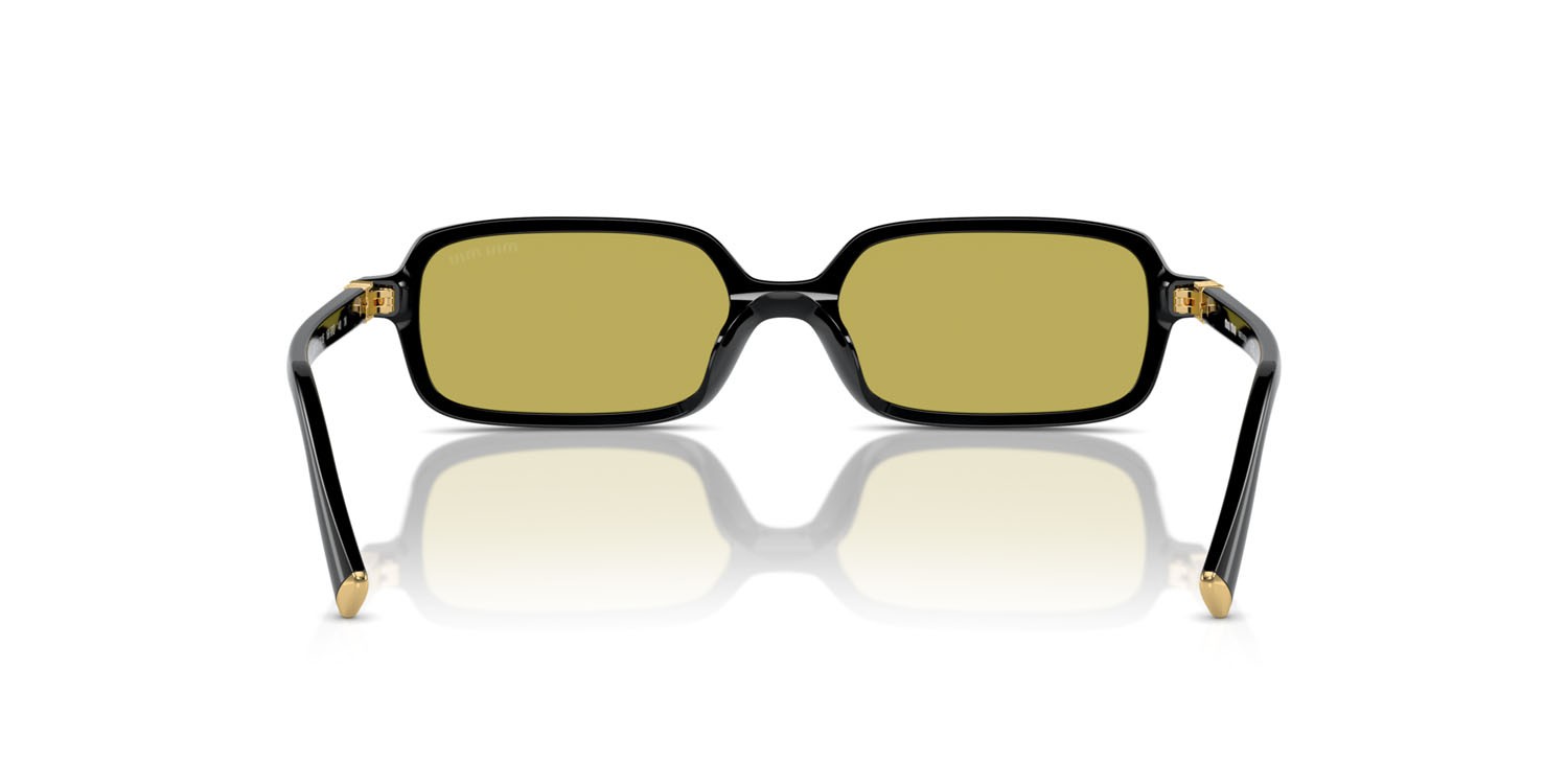 Occhiali da sole Miu Miu MU 11ZS (16K07O) colore nero forma rettangolare lenti verde oliva