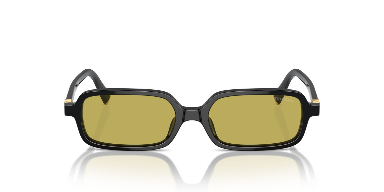 Occhiali da sole Miu Miu MU 11ZS (16K07O) colore nero forma rettangolare lenti verde oliva
