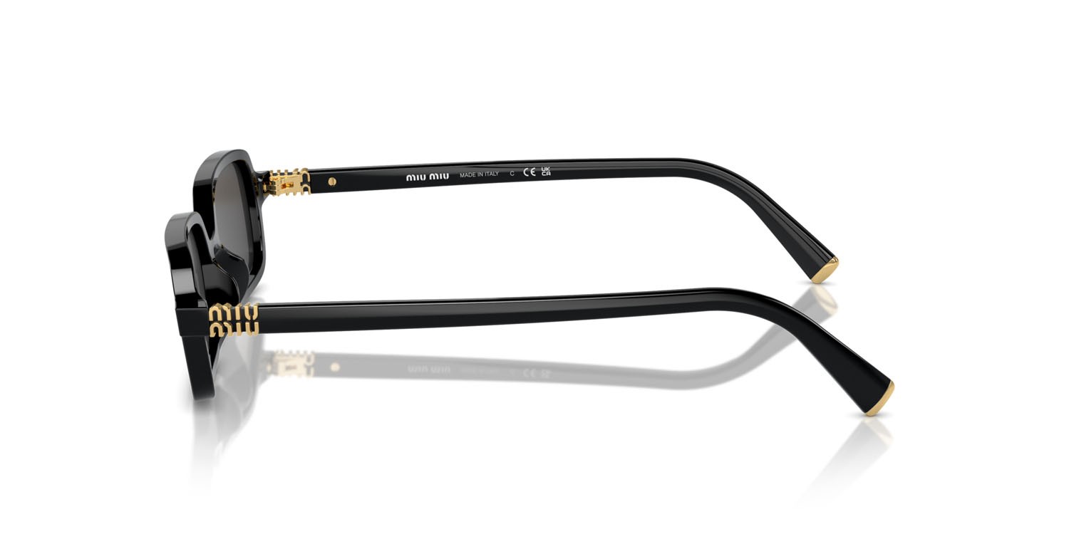 Occhiali da sole Miu Miu MU 11ZS (16K5S0) colore nero forma rettangolare lenti grigio scuro