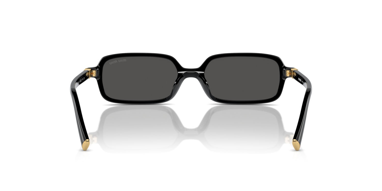 Occhiali da sole Miu Miu MU 11ZS (16K5S0) colore nero forma rettangolare lenti grigio scuro