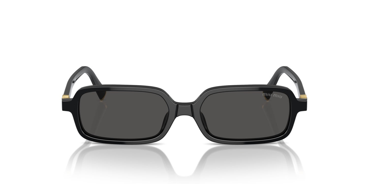 Occhiali da sole Miu Miu MU 11ZS (16K5S0) colore nero forma rettangolare lenti grigio scuro