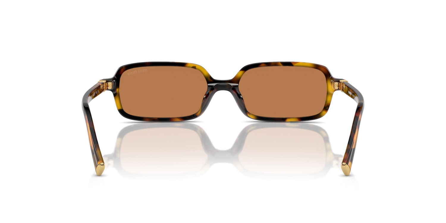 Occhiali da sole Miu Miu MU 11ZS (VAU2Z1) colore havana miele forma rettangolare lenti marrone