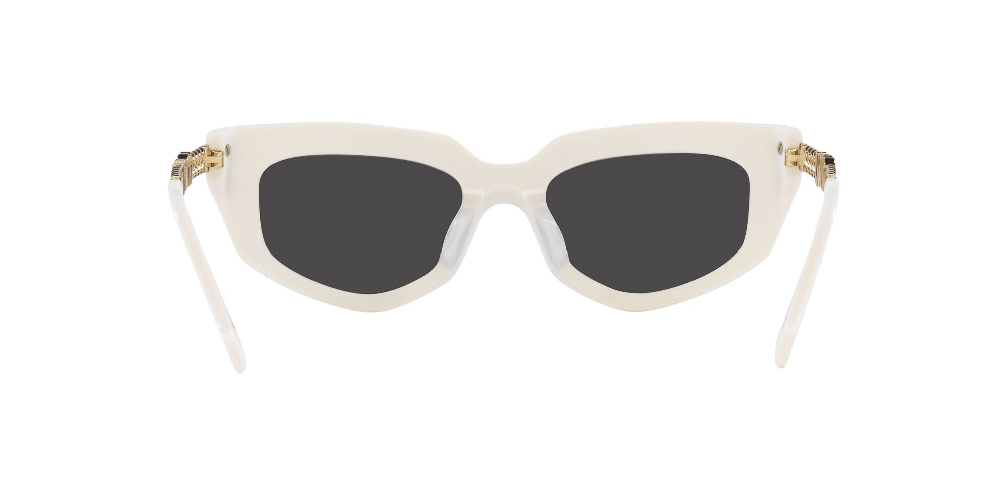Sonnenbrillen Miu Miu MU 12WS (1425S0) farbe bianco form cat-eye gläser grigio scuro