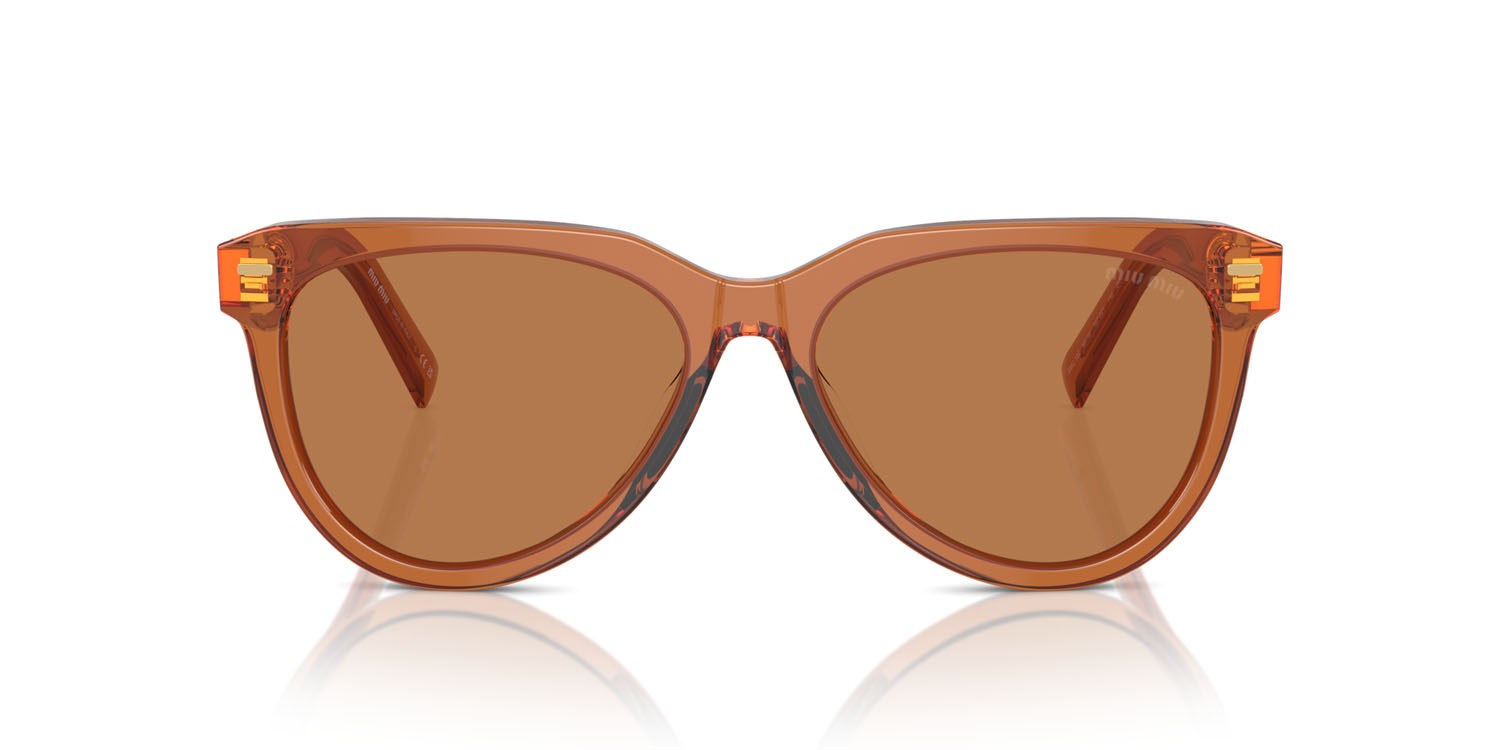 Occhiali da sole Miu Miu MU 12ZS (15T2Z1) colore caramello forma pantos lenti marrone