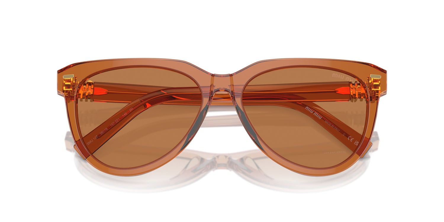 Occhiali da sole Miu Miu MU 12ZS (15T2Z1) colore caramello forma pantos lenti marrone