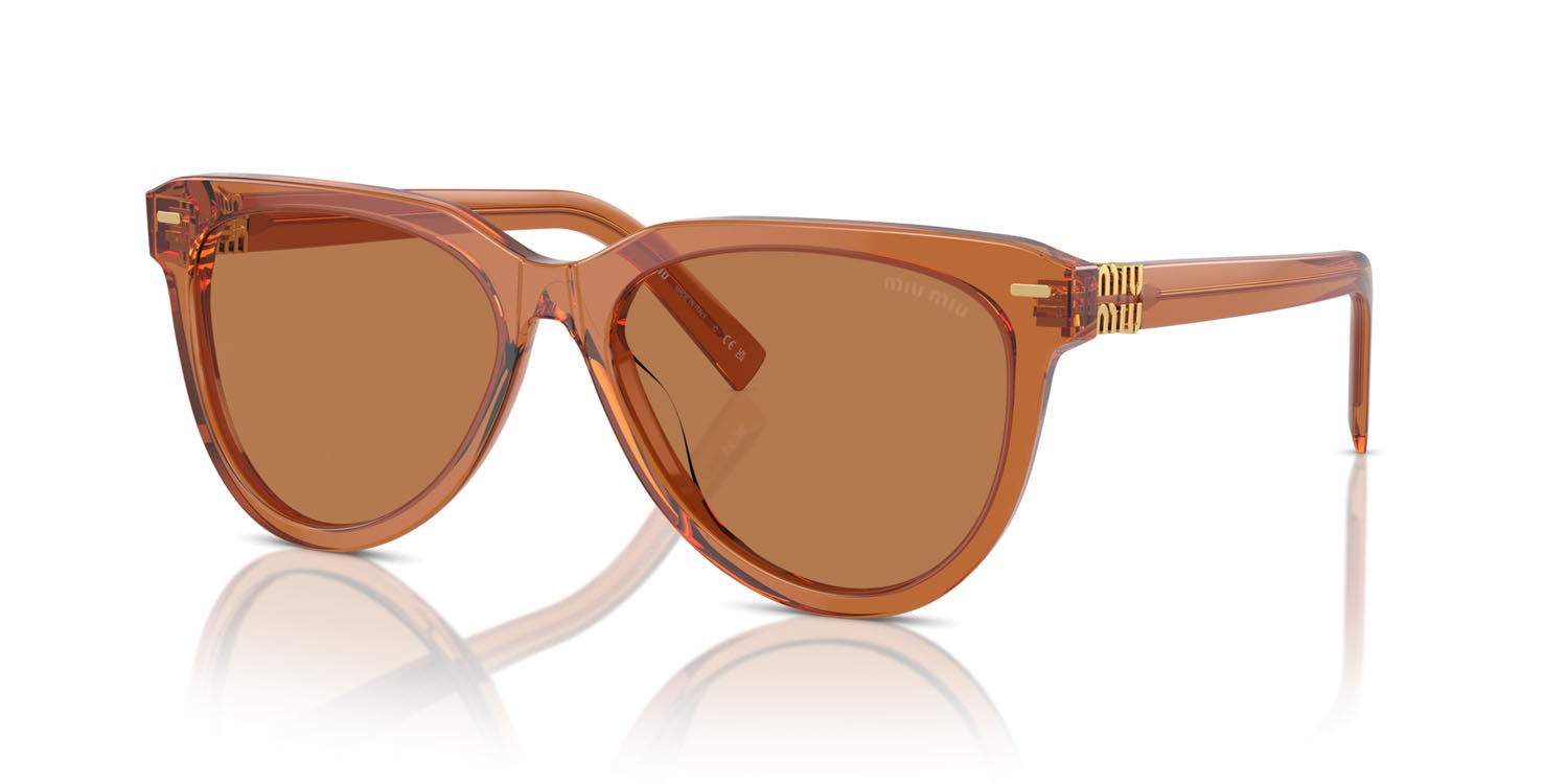 Occhiali da sole Miu Miu MU 12ZS (15T2Z1) colore caramello forma pantos lenti marrone