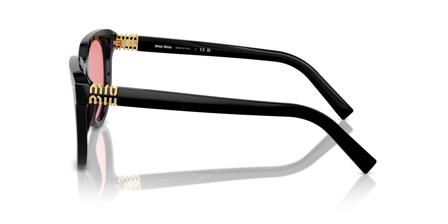 Occhiali da sole Miu Miu MU 12ZS (16K1D0) colore nero forma pantos lenti rosso