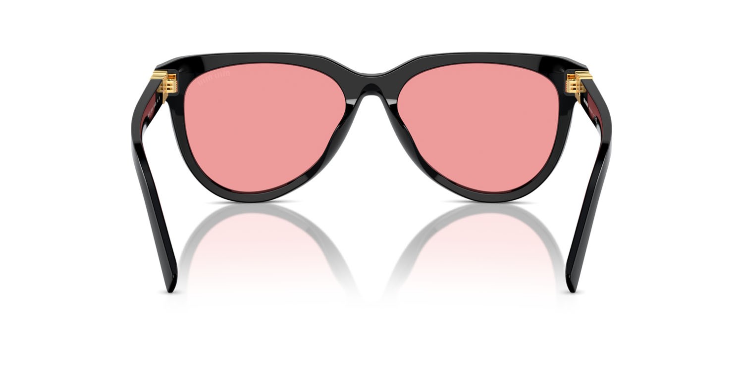 Occhiali da sole Miu Miu MU 12ZS (16K1D0) colore nero forma pantos lenti rosso