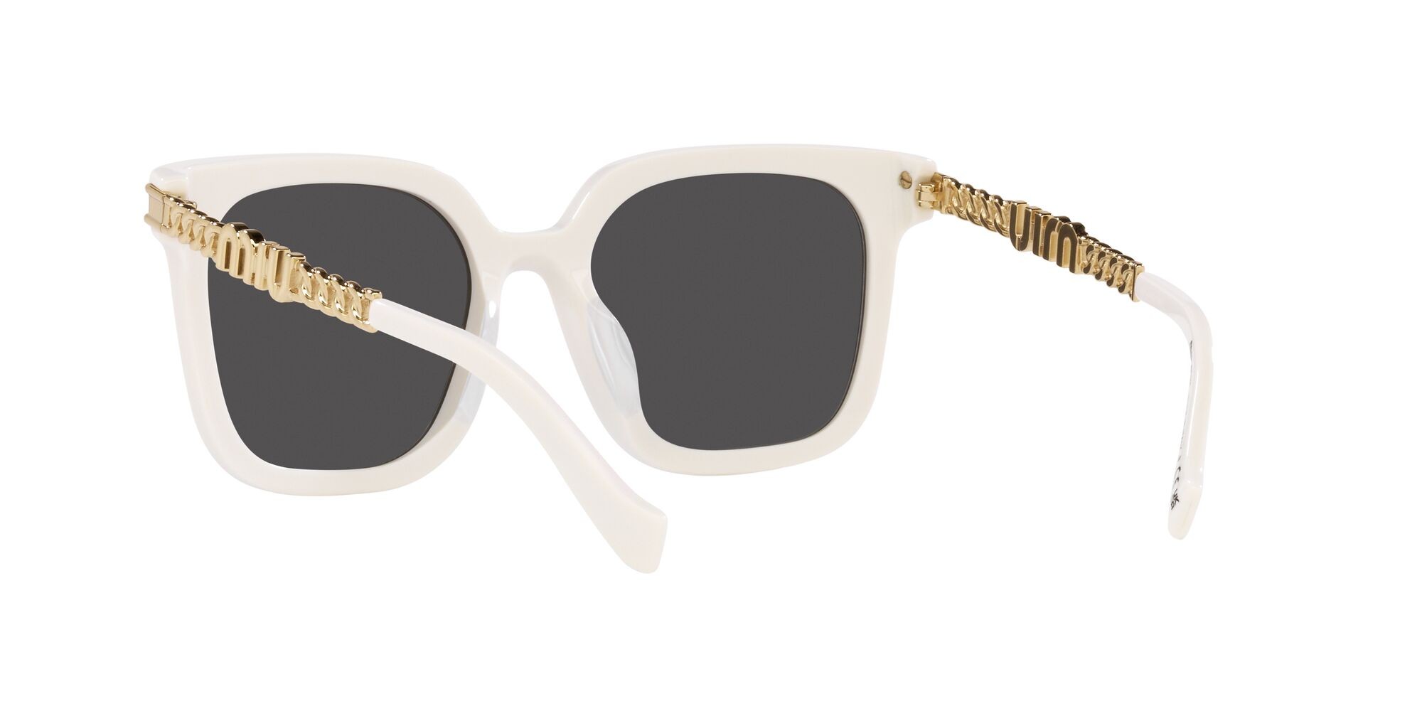 Sonnenbrillen Miu Miu MU 13WS (1425S0) farbe bianco form quadratisch gläser grigio scuro