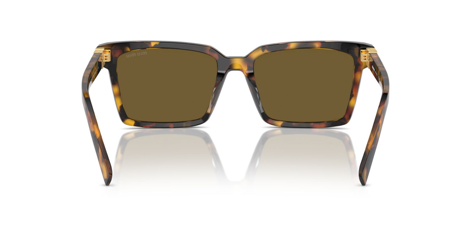 Sunglasses Miu Miu MU 13ZS (VAU01T) color havana miele shape rectangle lenses marrone scuro