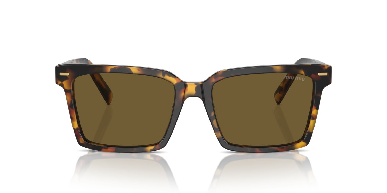 Sunglasses Miu Miu MU 13ZS (VAU01T) color havana miele shape rectangle lenses marrone scuro