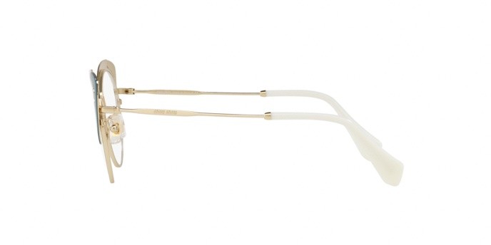 Brillen Miu Miu MU 50RV (1061O1) farbe pale gold/ivory/blue form schmetterling gläser demo lens