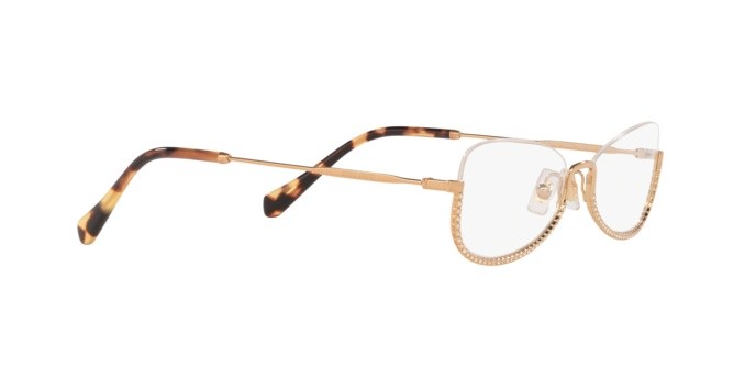 Brillen Miu Miu Core collection MU 50SV (7OE1O1) farbe antique gold form oval gläser demo lens