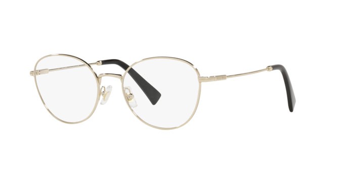 Brillen Miu Miu MU 50UV (ZVN1O1) farbe pale gold form pantos gläser demo lens